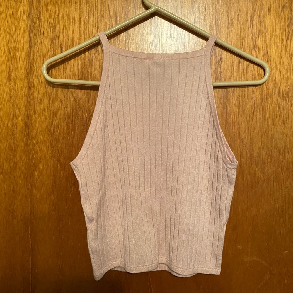 Divided H&M Ribbed Light Pink Crop Top - Picture 2 of 4